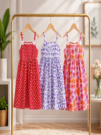 Sleeveless frock 3 pcs